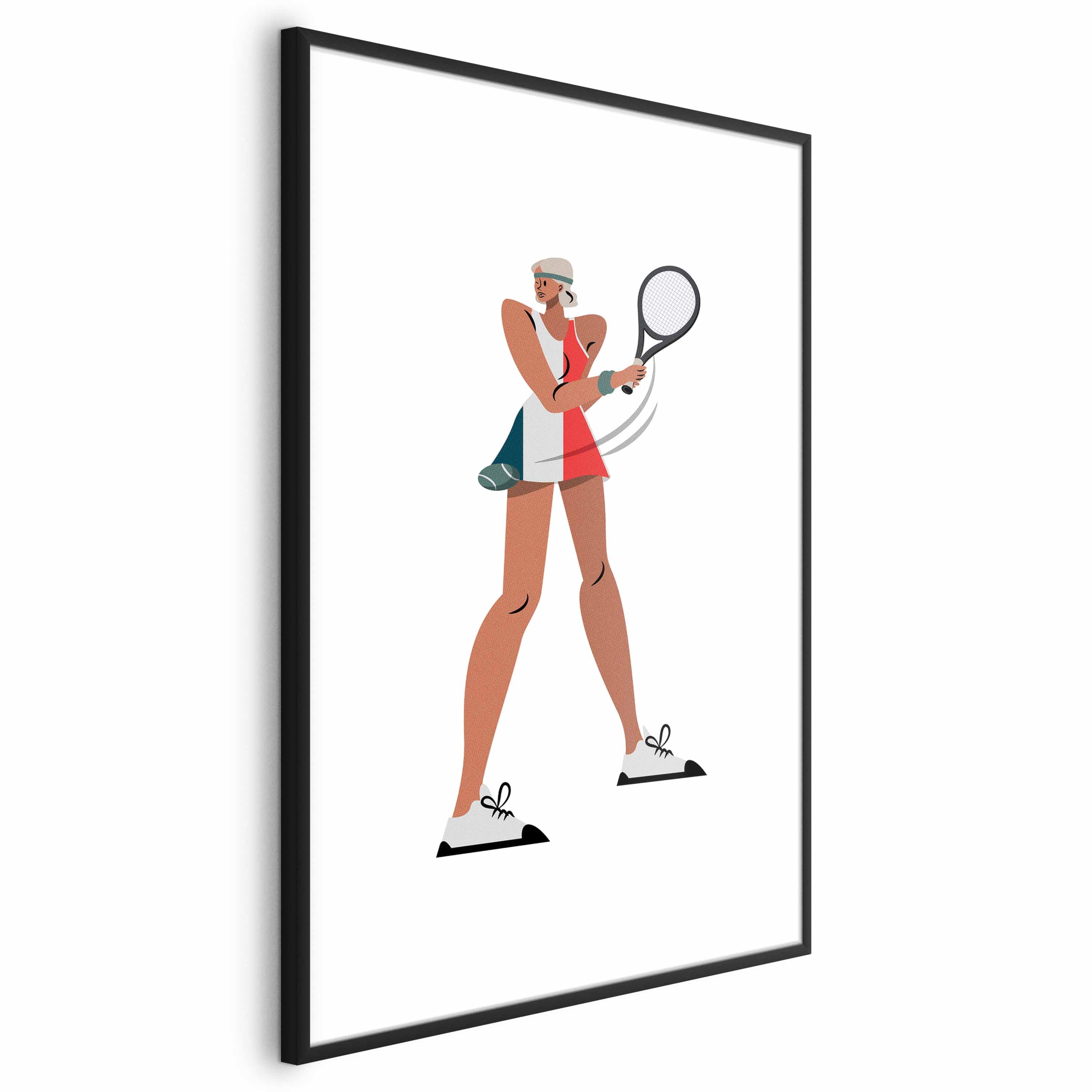 Minimalist Tennis Player Illustration Poster