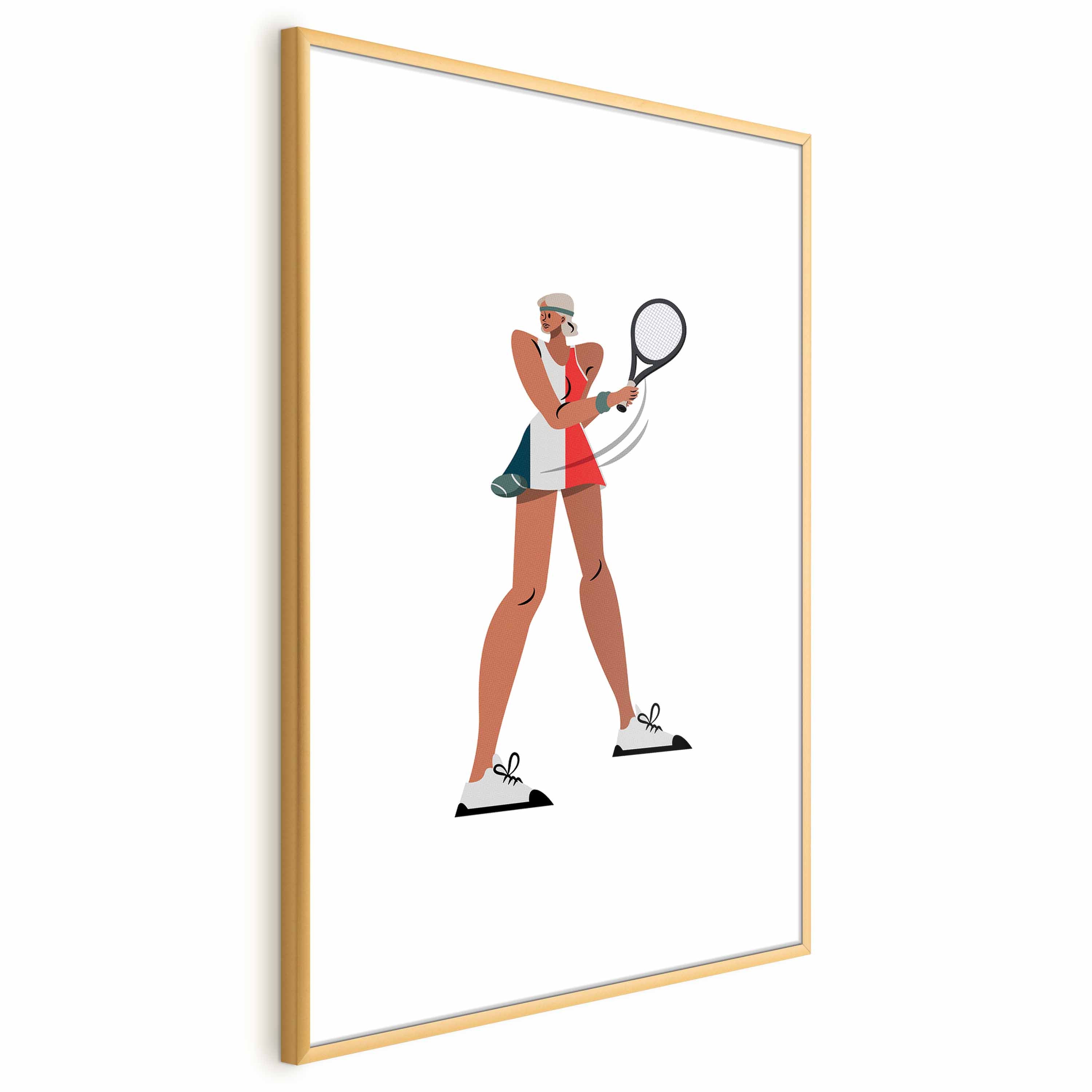 Minimalist Tennis Player Illustration Poster