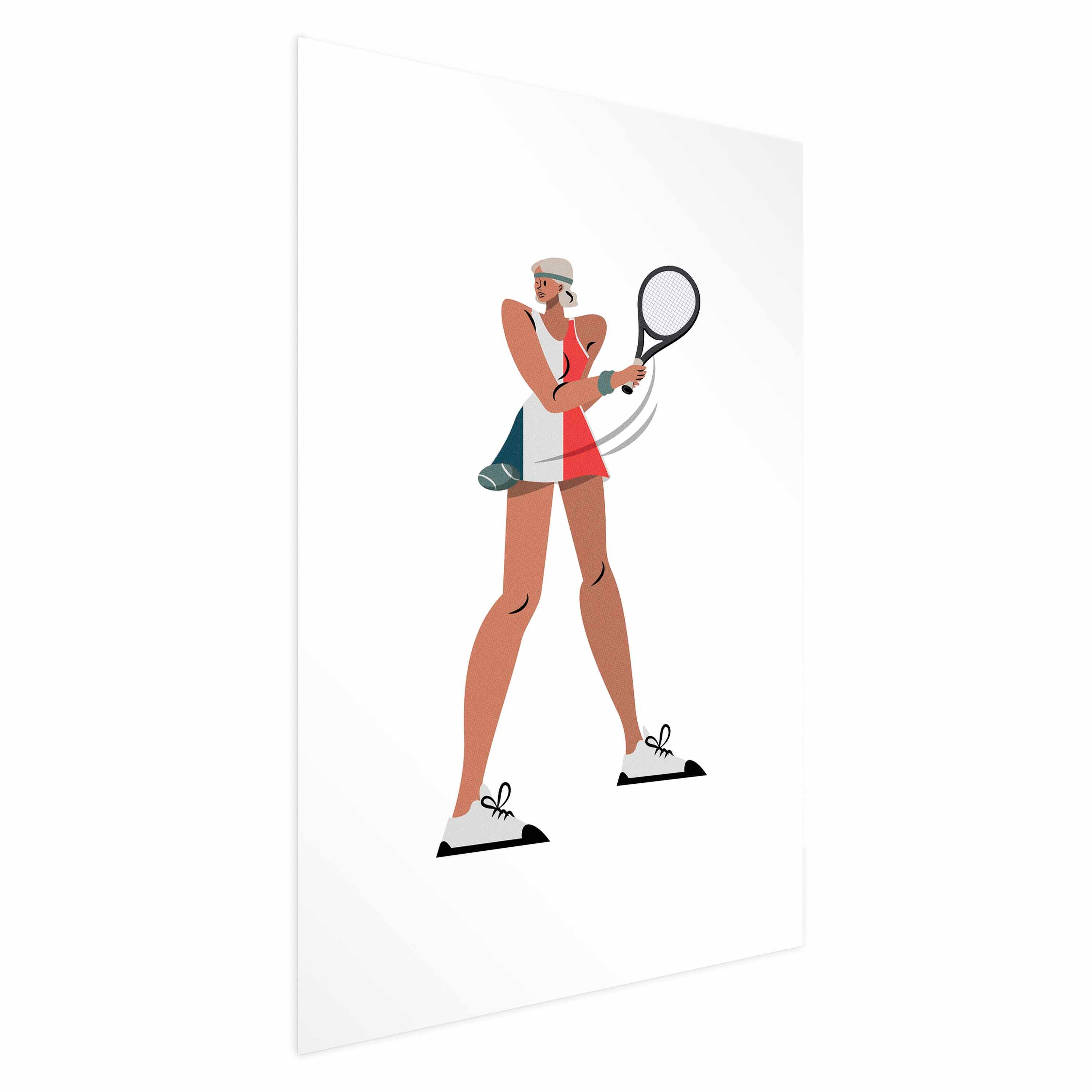 Minimalist Tennis Player Illustration Poster