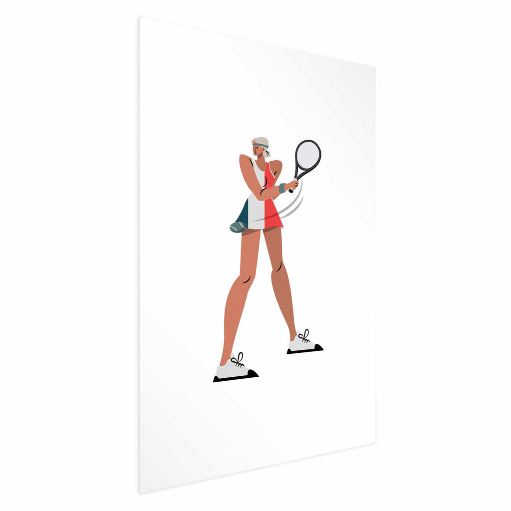 Minimalist Tennis Player Illustration Poster