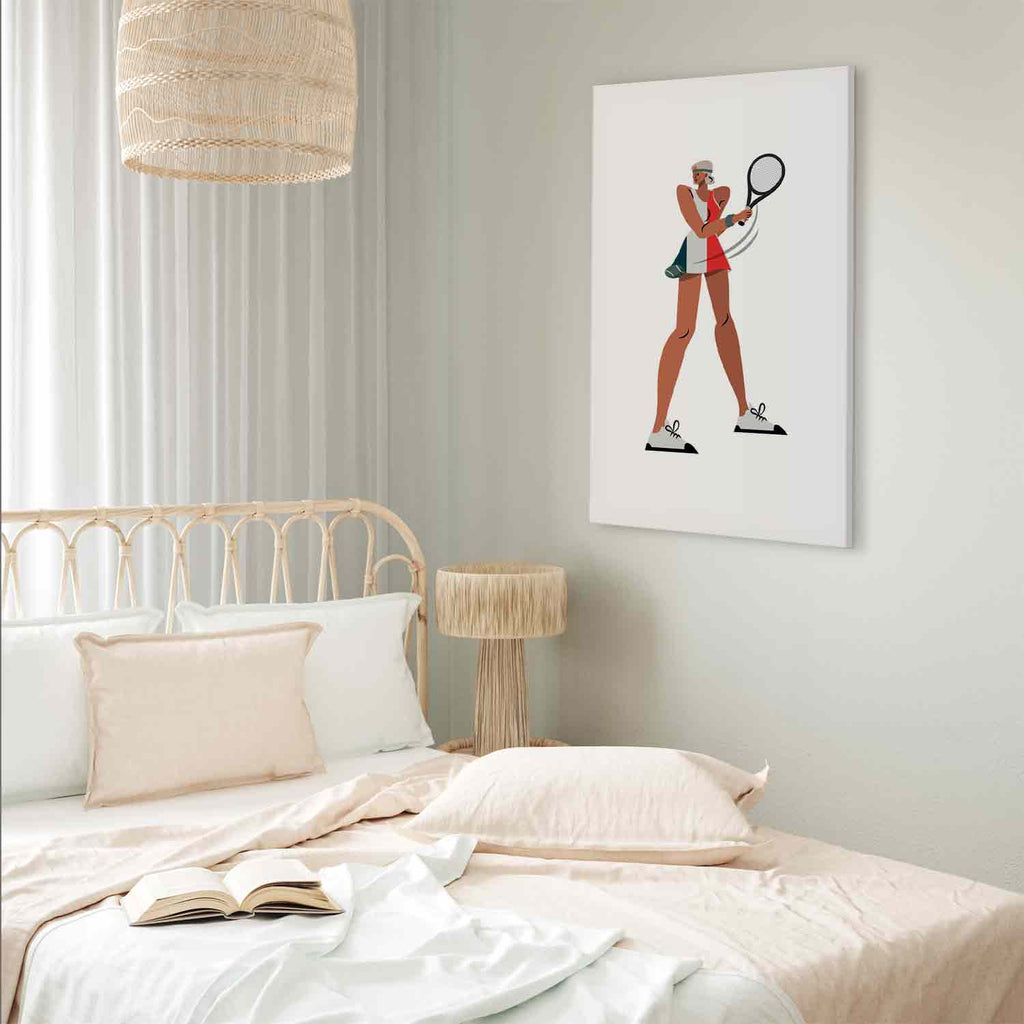 Tennis Player Illustration Sports Canvas Print