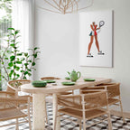 Tennis Player Illustration Sports Canvas Print