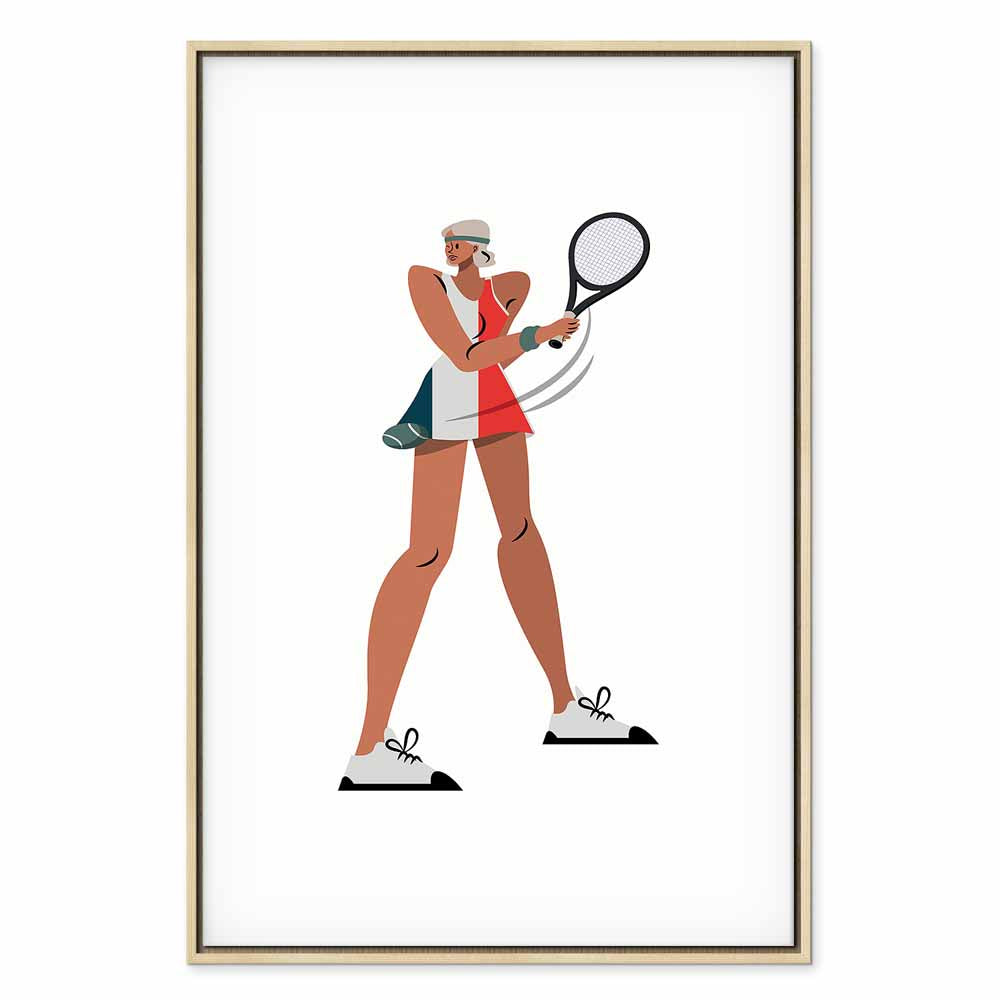 Tennis Player Illustration Sports Canvas Print