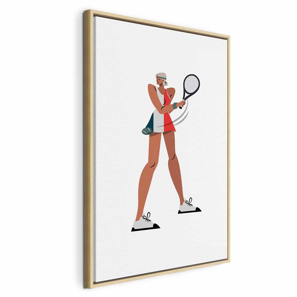 Tennis Player Illustration Sports Canvas Print