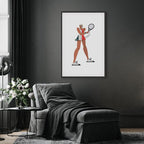 Tennis Player Illustration Sports Canvas Print