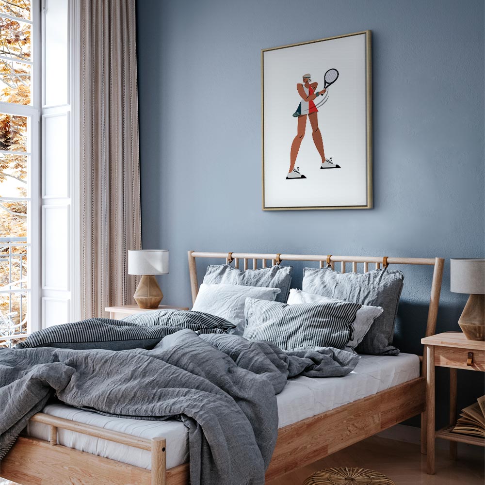 Tennis Player Illustration Sports Canvas Print