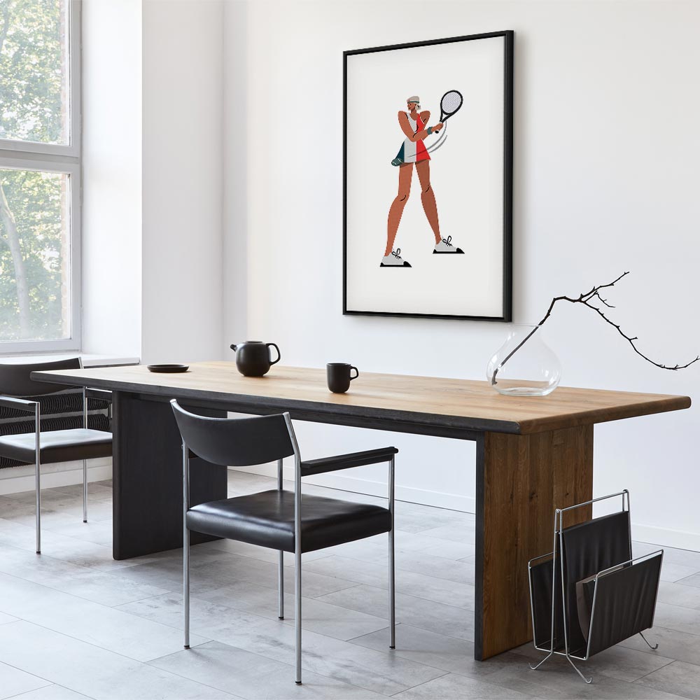 Tennis Player Illustration Sports Canvas Print