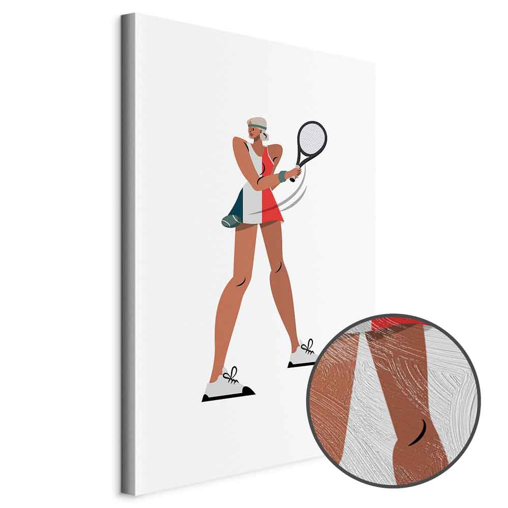 Tennis Player Illustration Sports Canvas Print