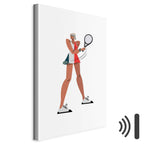 Tennis Player Illustration Sports Canvas Print