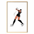 Female Volleyball Team Player Illustration Poster