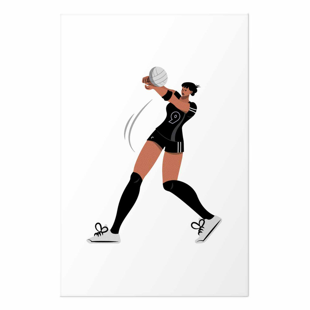 Female Volleyball Team Player Illustration Poster