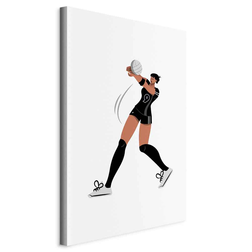 Canvas Print Abstract Female Volleyball Player Illustration