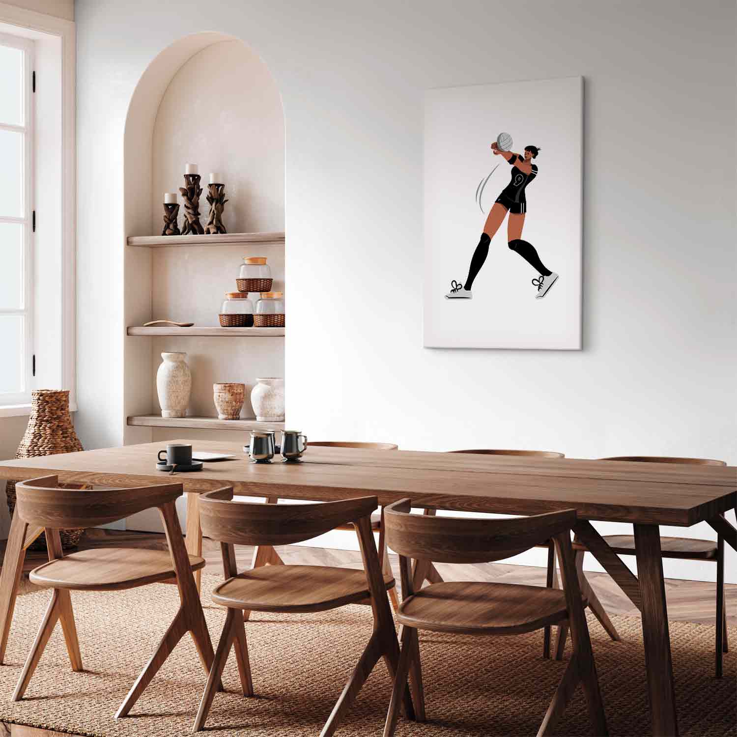 Abstract Female Volleyball Player Sports Canvas Print