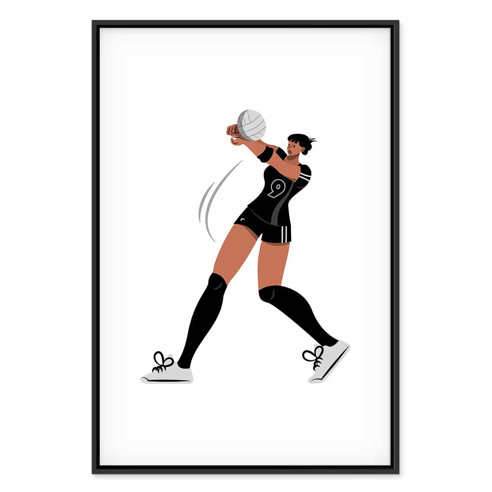 Abstract Female Volleyball Player Sports Canvas Print