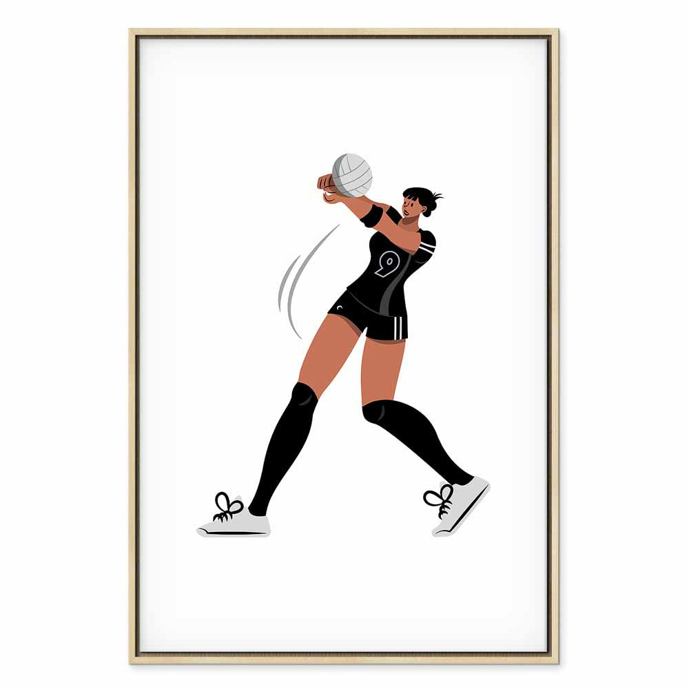 Abstract Female Volleyball Player Sports Canvas Print