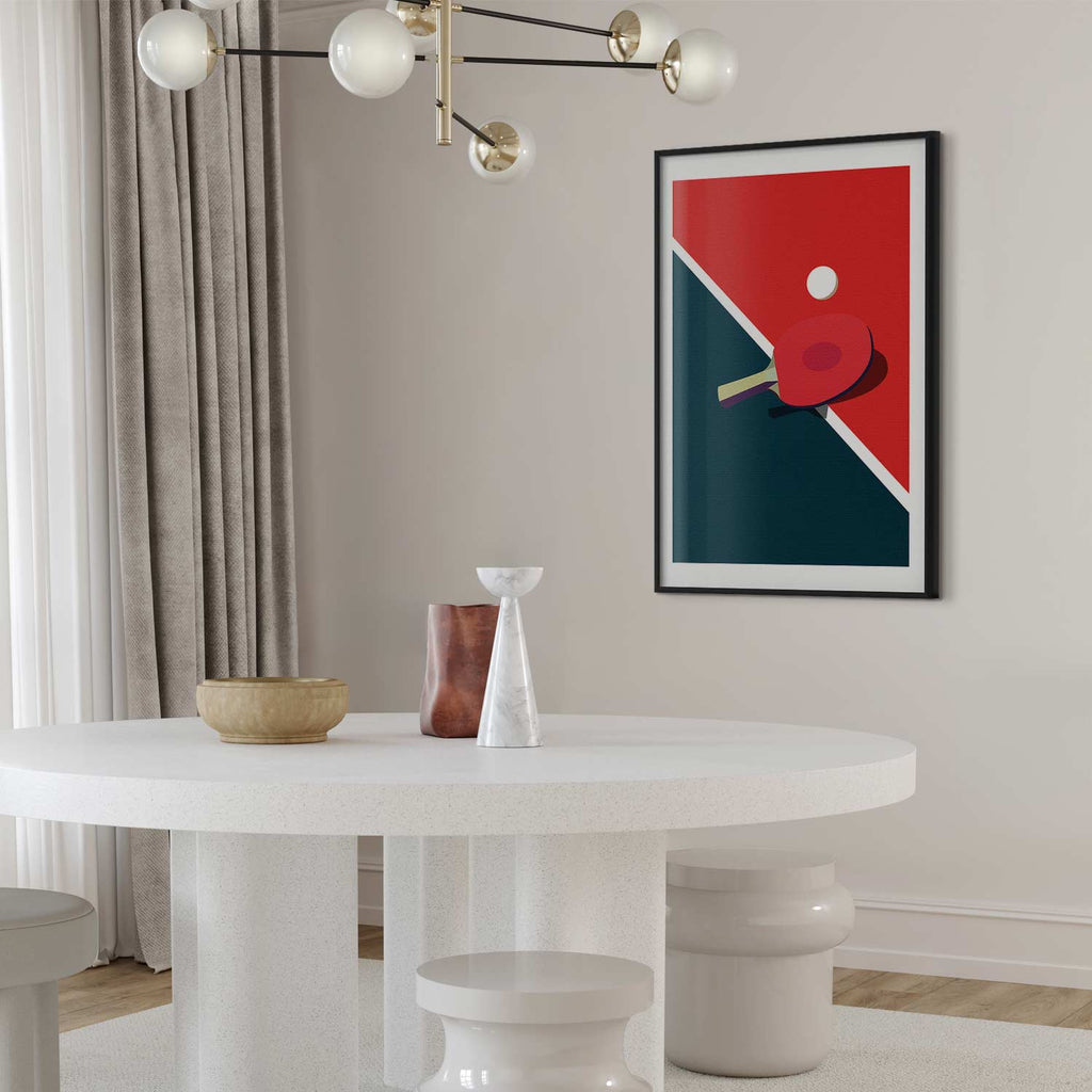 Table Tennis Ball and Racket Sports Poster