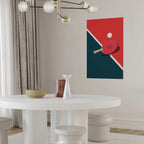 Table Tennis Ball and Racket Sports Poster