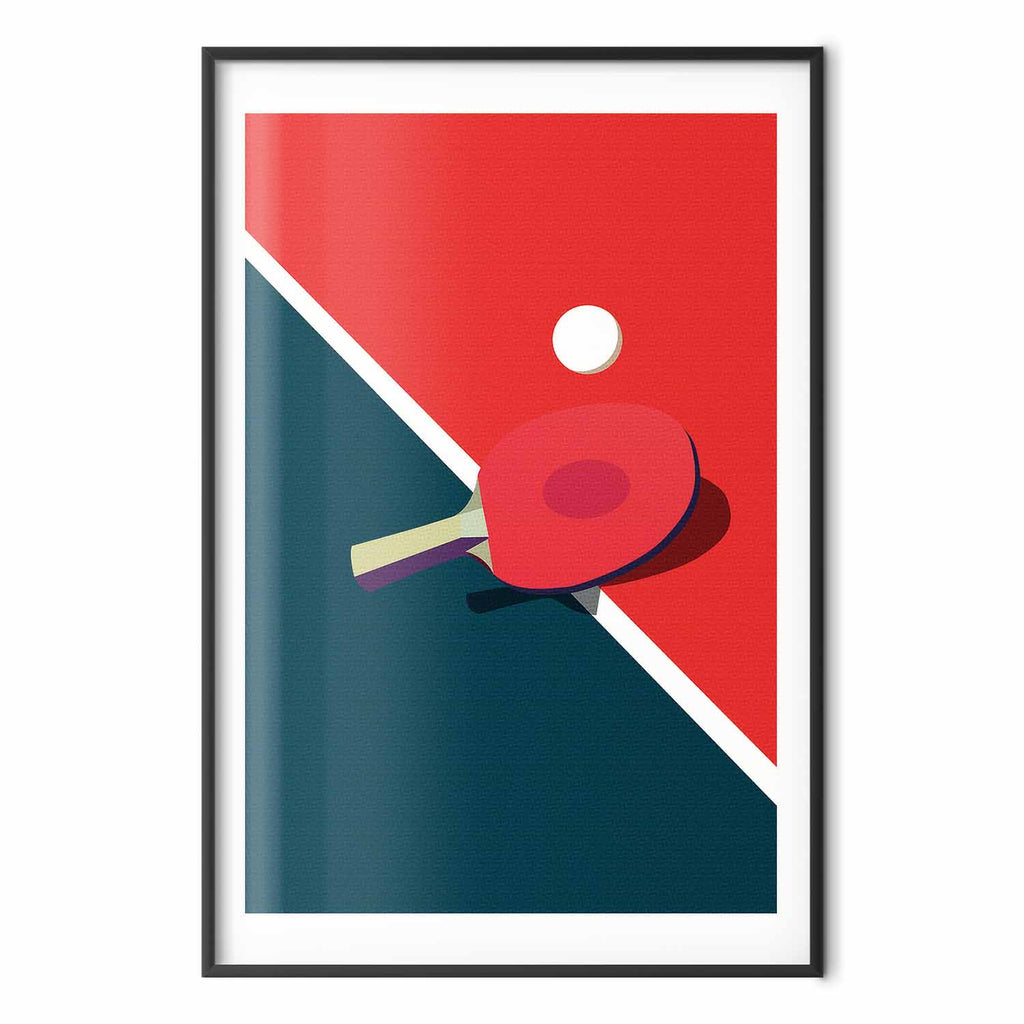 Table Tennis Ball and Racket Sports Poster