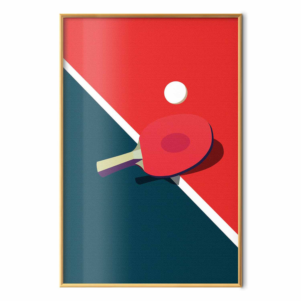 Table Tennis Ball and Racket Sports Poster
