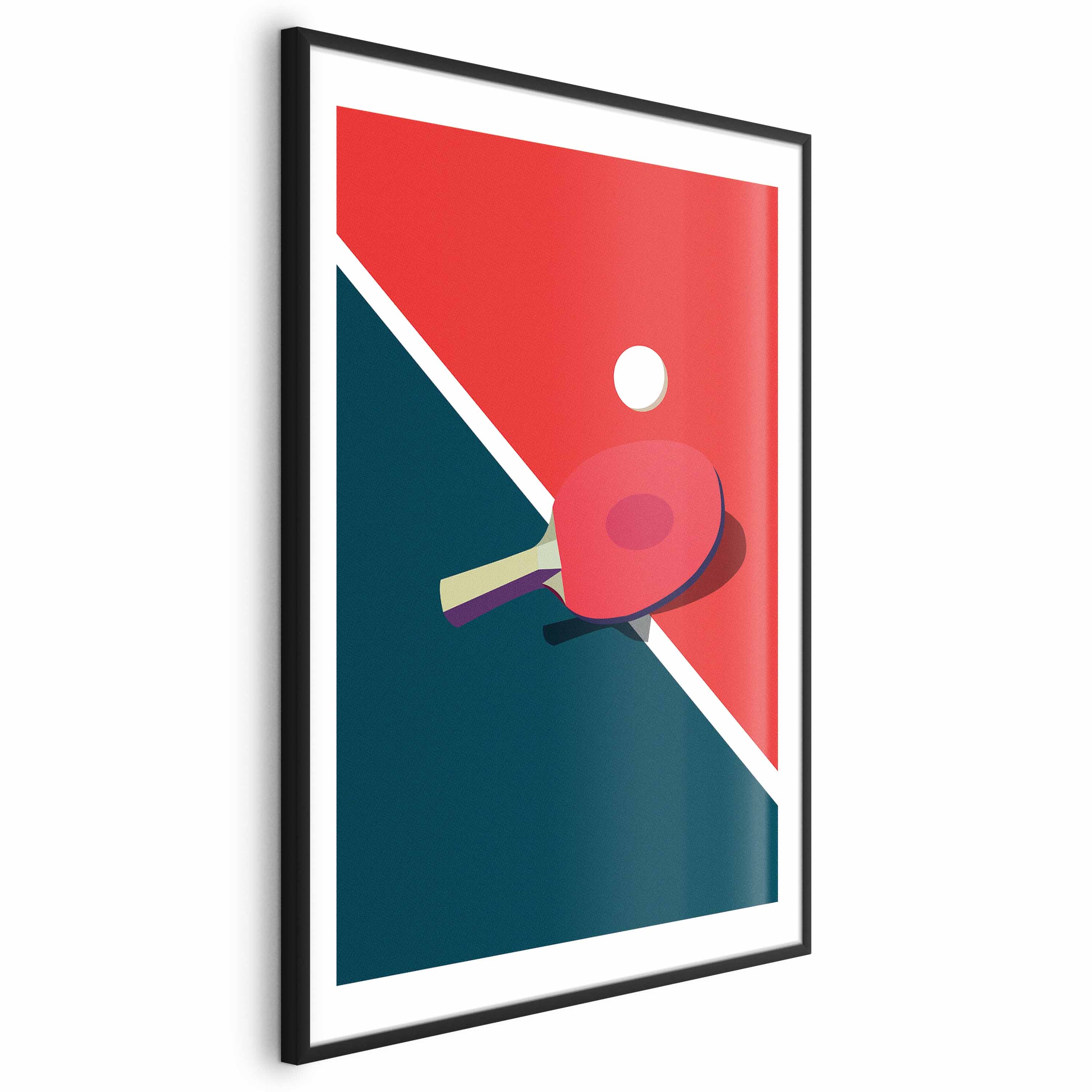 Table Tennis Ball and Racket Sports Poster