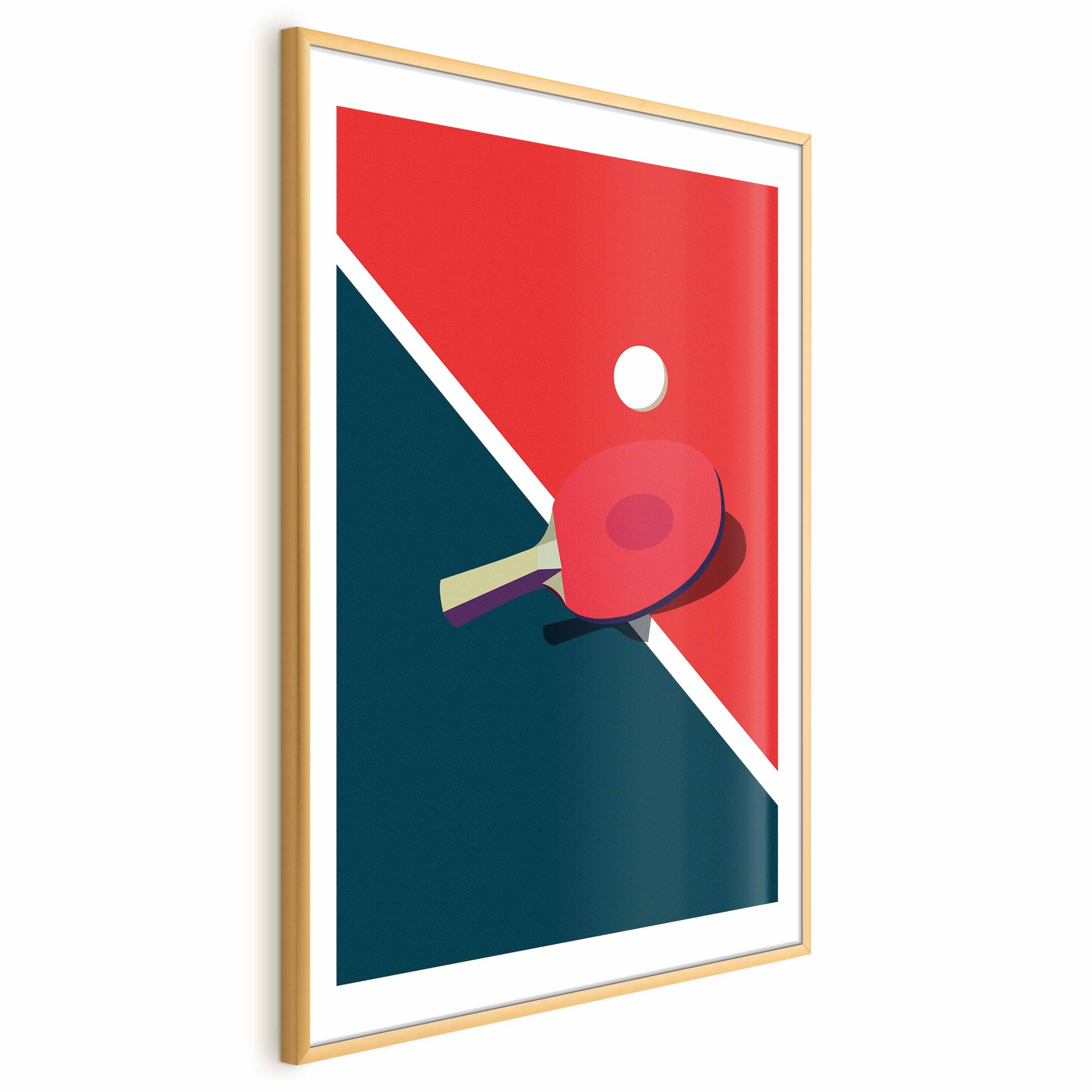 Table Tennis Ball and Racket Sports Poster