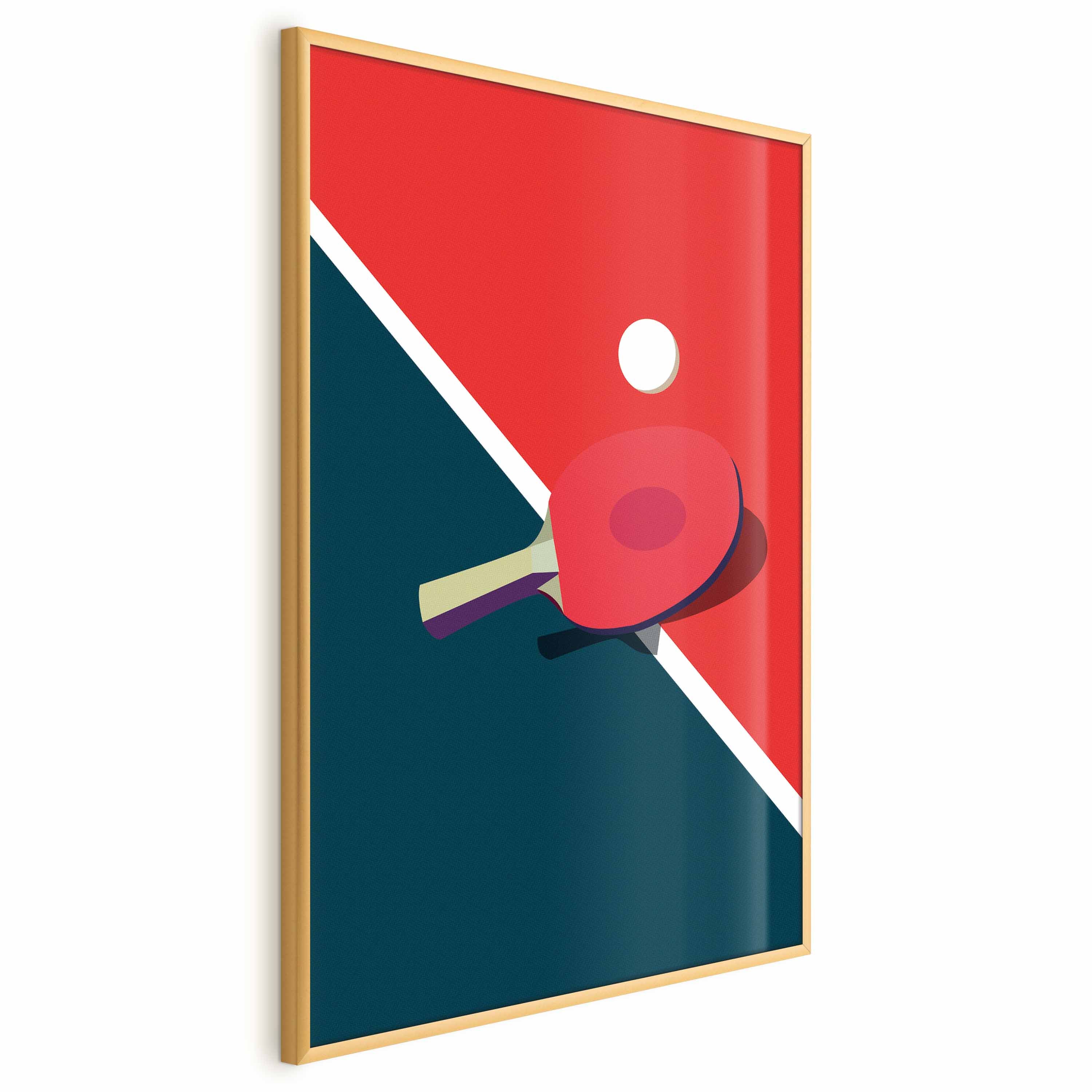 Table Tennis Ball and Racket Sports Poster