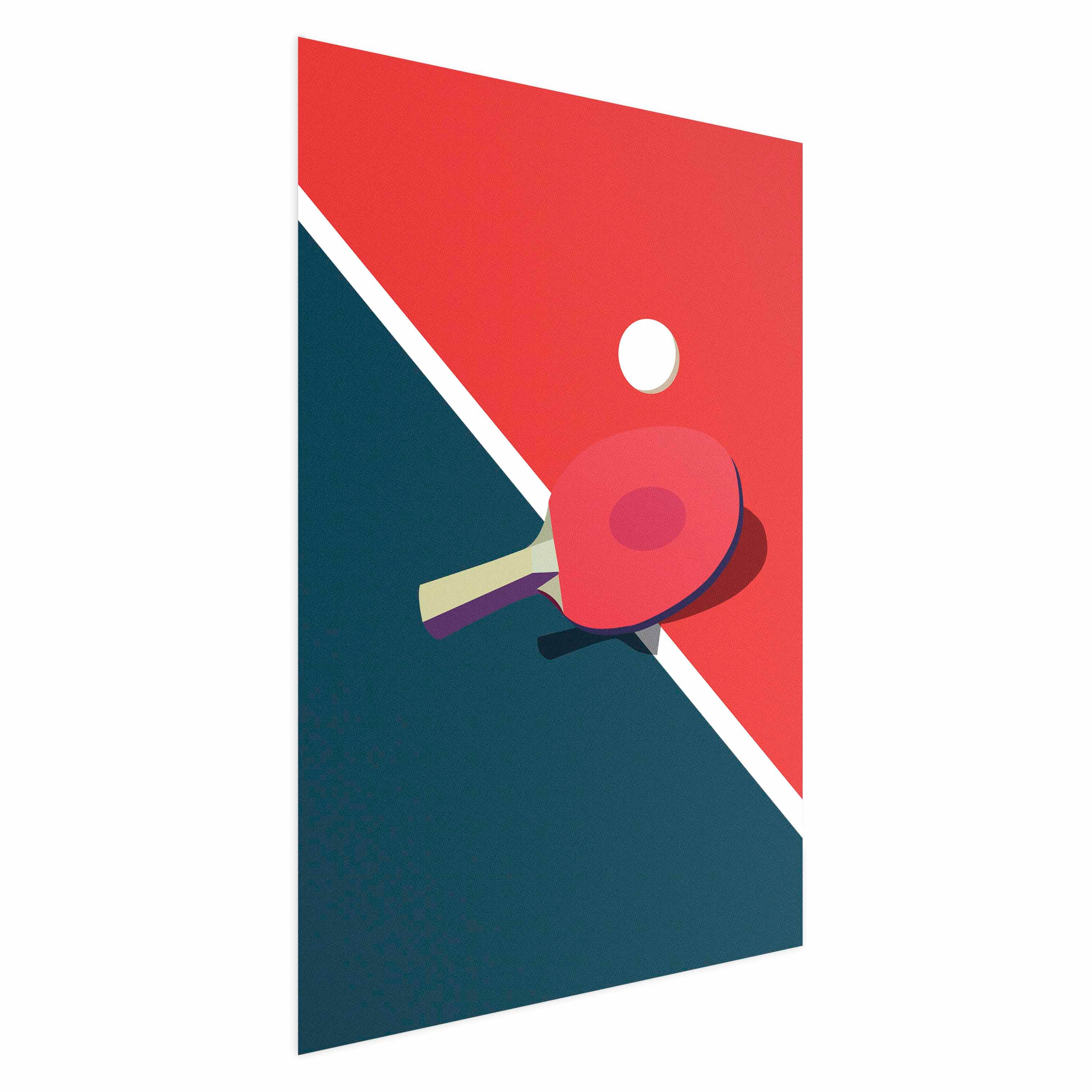 Table Tennis Ball and Racket Sports Poster