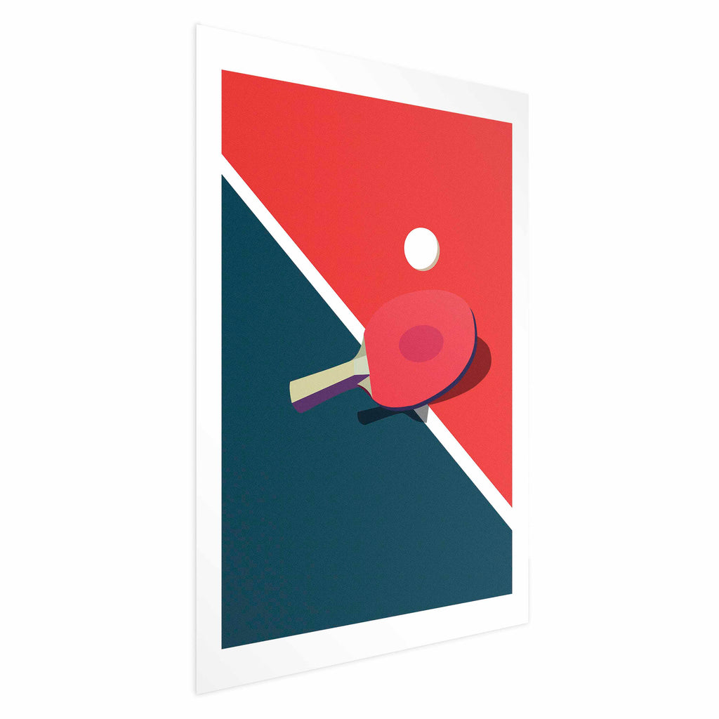 Table Tennis Ball and Racket Sports Poster