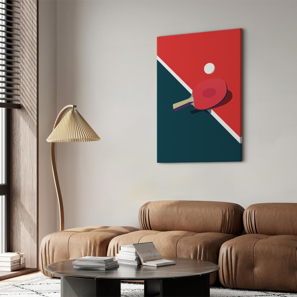 Canvas Print - Table Tennis - Racket and Ball on the Table