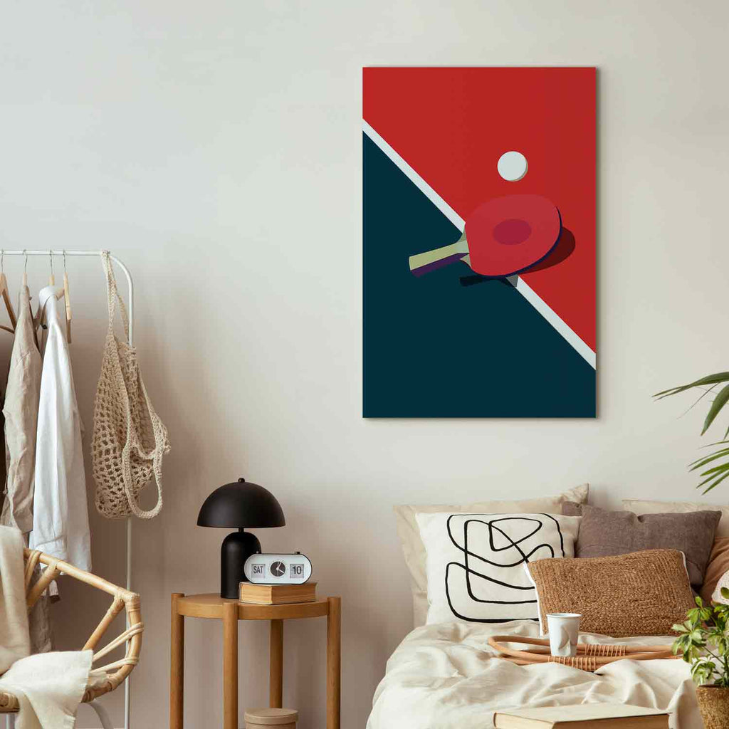 Table Tennis Racket and Ball Sports Canvas Print