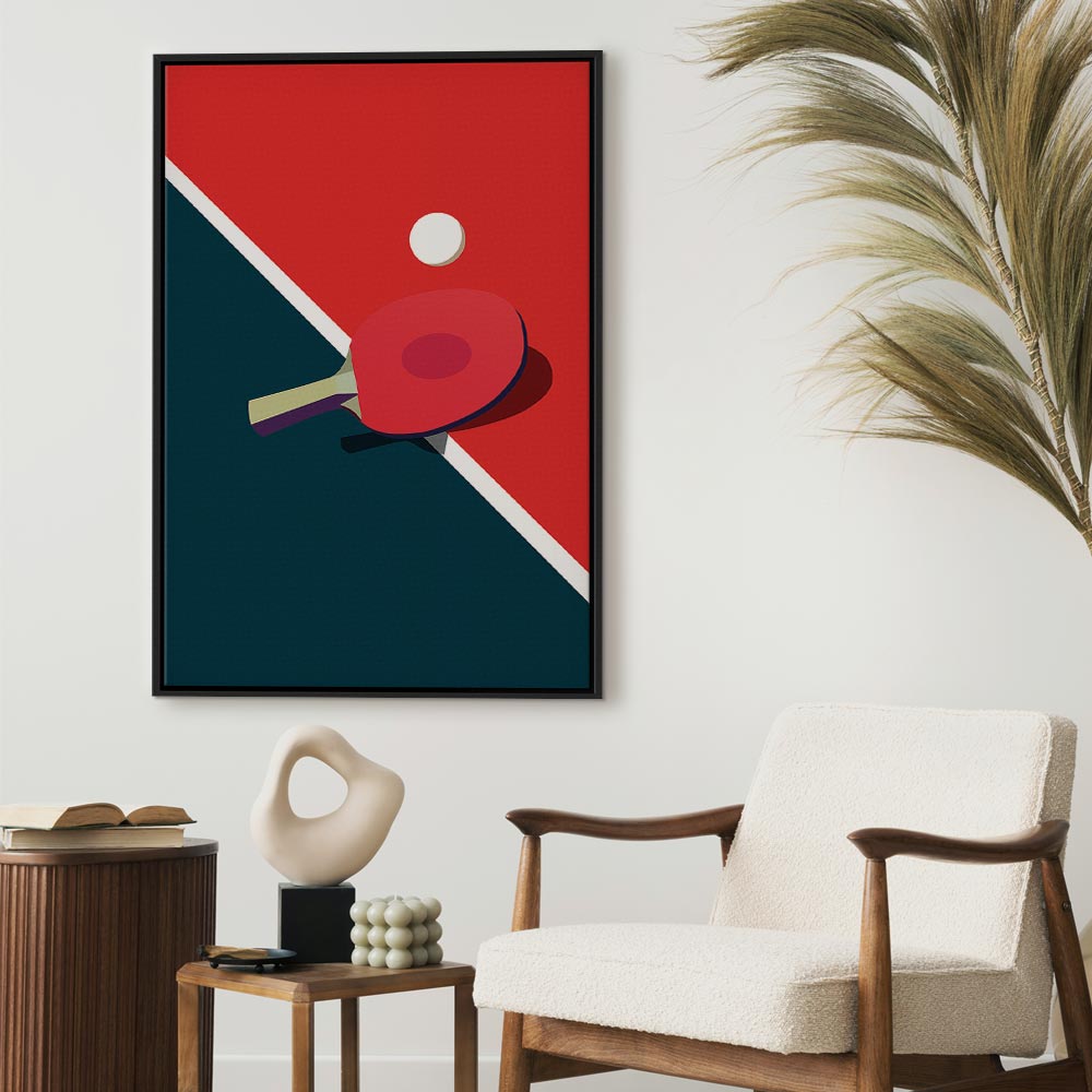 Table Tennis Racket and Ball Sports Canvas Print
