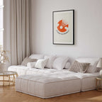 Abstract Shuttlecock Orange Sun Sports Poster