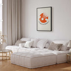 Abstract Shuttlecock Orange Sun Sports Poster