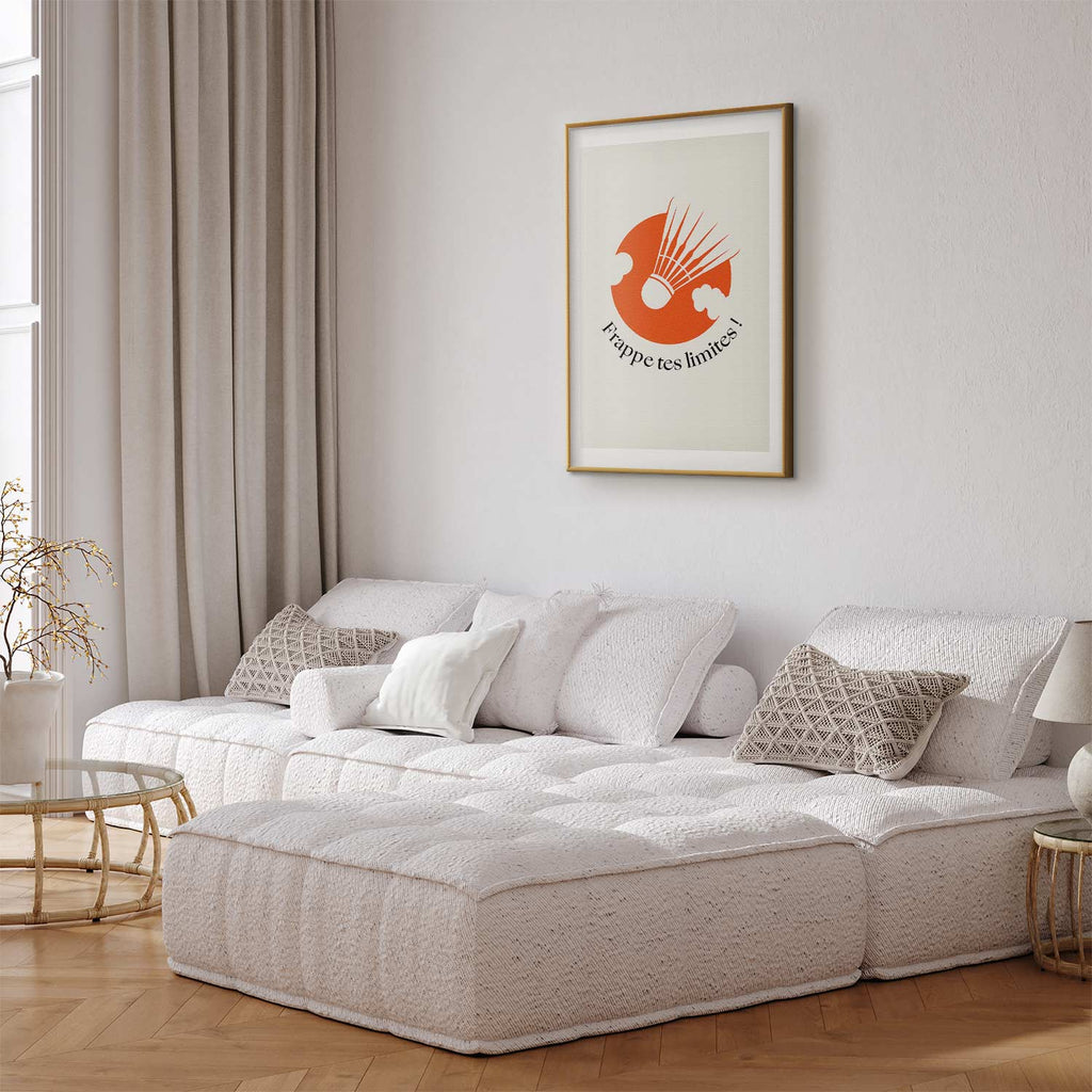 Abstract Shuttlecock Orange Sun Sports Poster