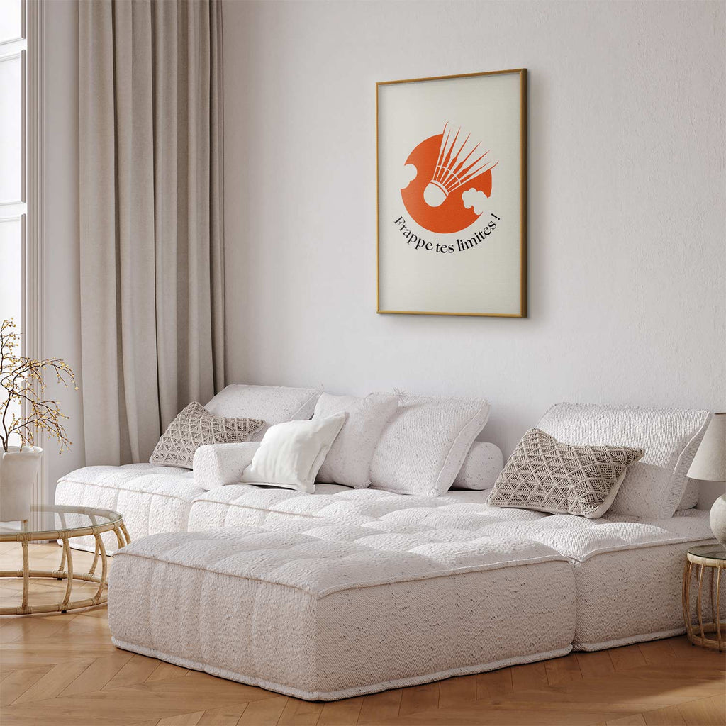 Abstract Shuttlecock Orange Sun Sports Poster