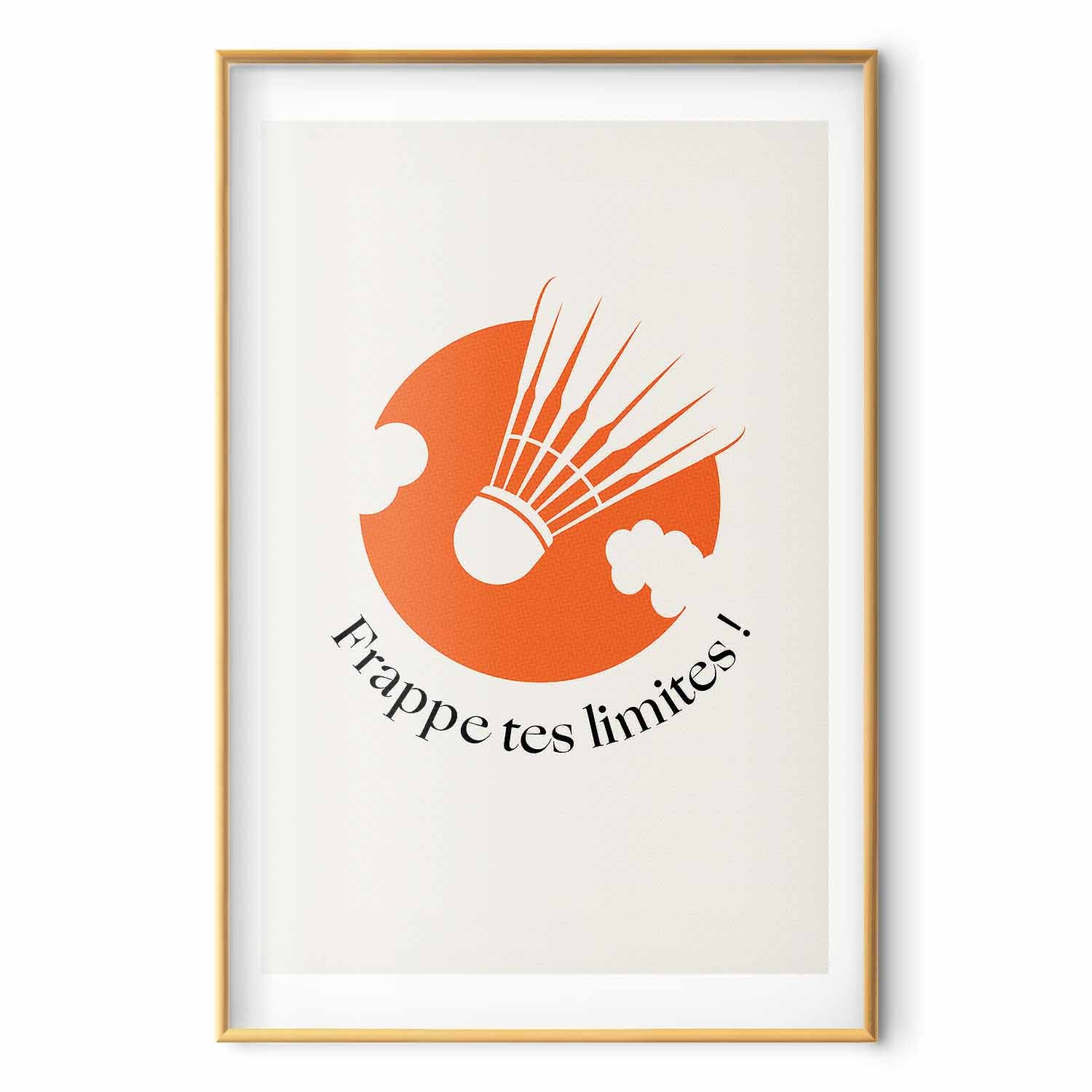Abstract Shuttlecock Orange Sun Sports Poster