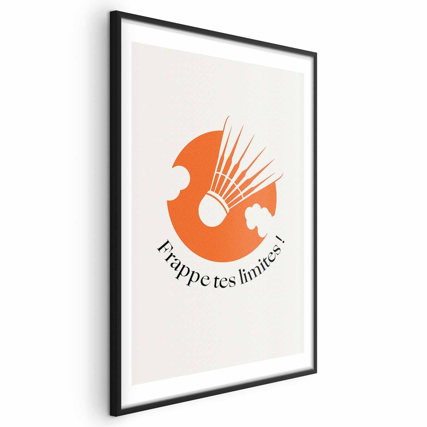 Abstract Shuttlecock Orange Sun Sports Poster