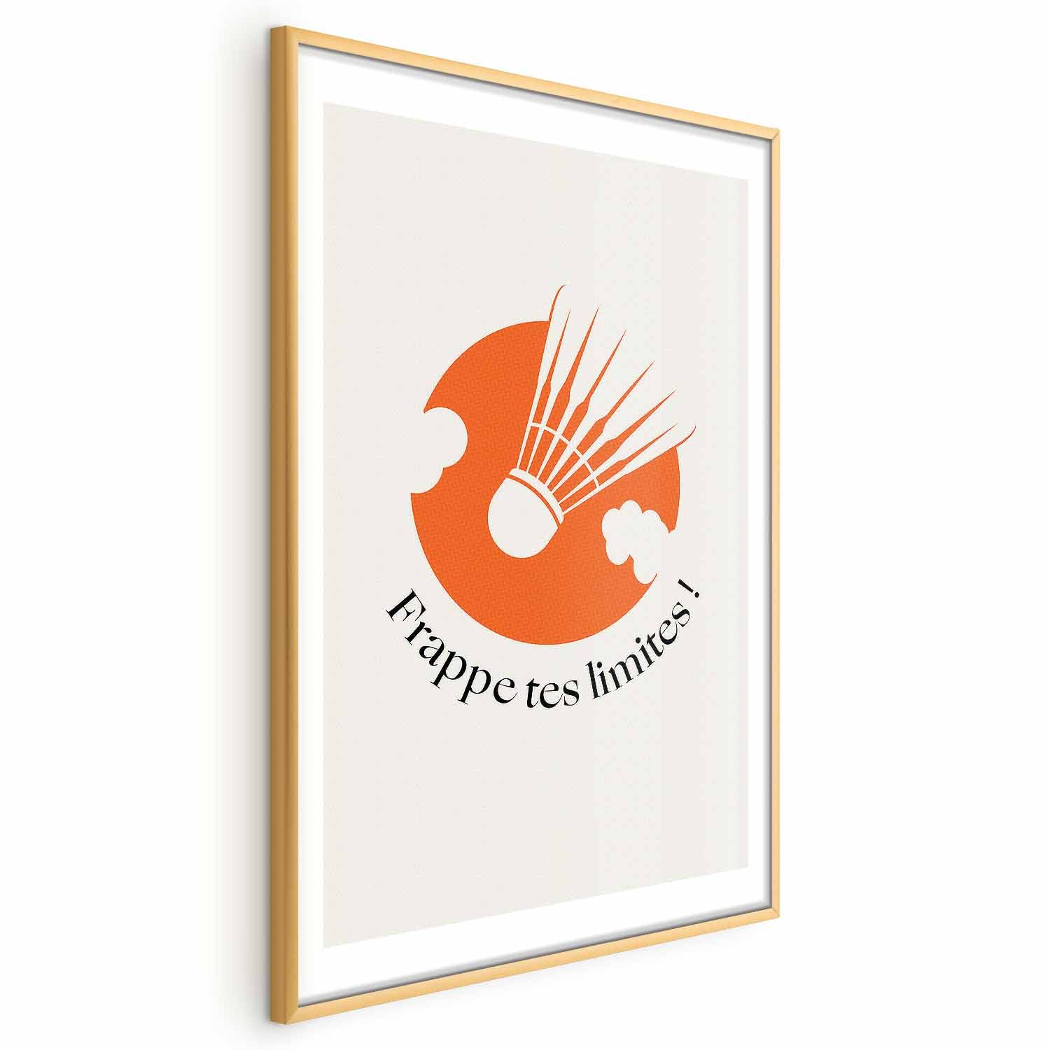 Abstract Shuttlecock Orange Sun Sports Poster