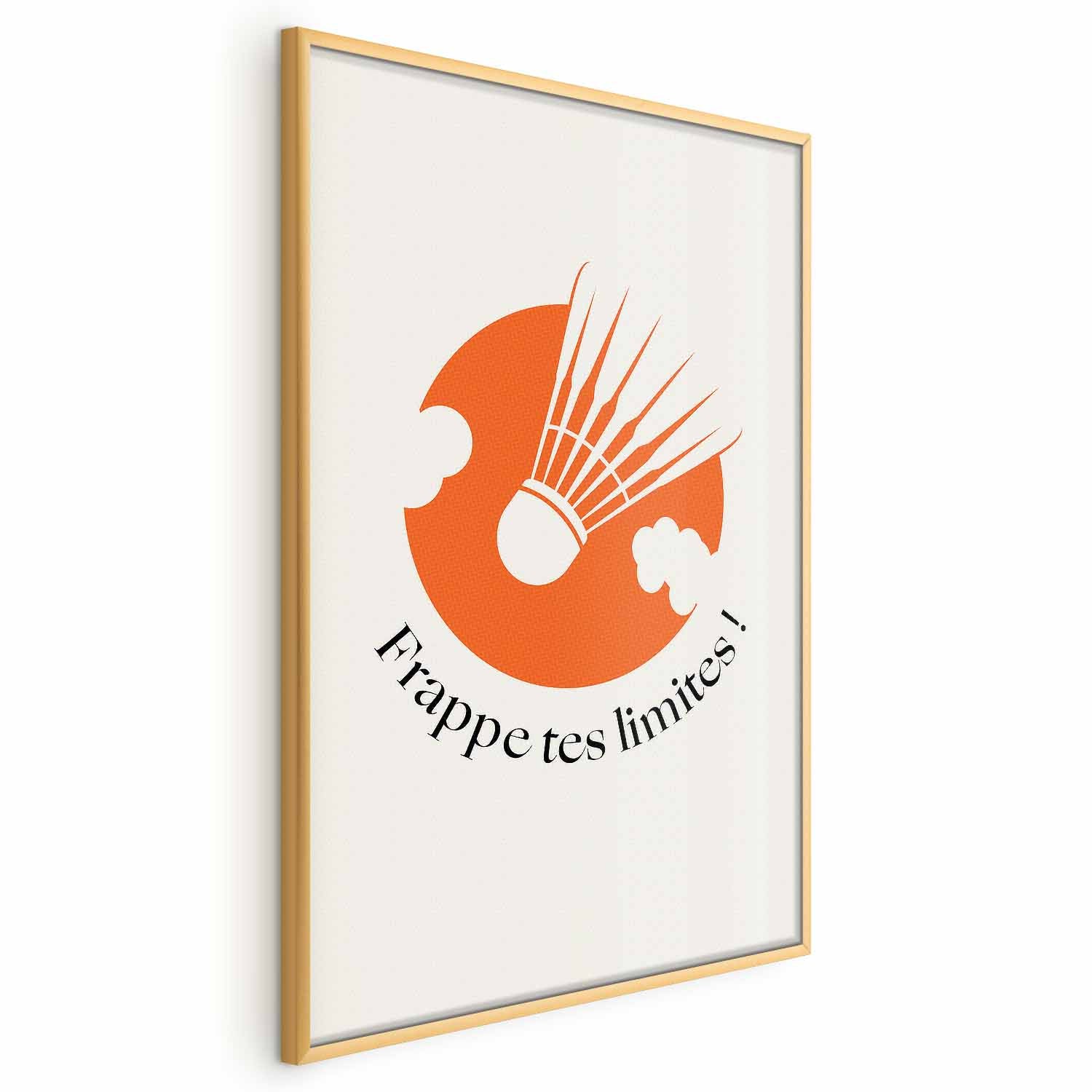 Abstract Shuttlecock Orange Sun Sports Poster