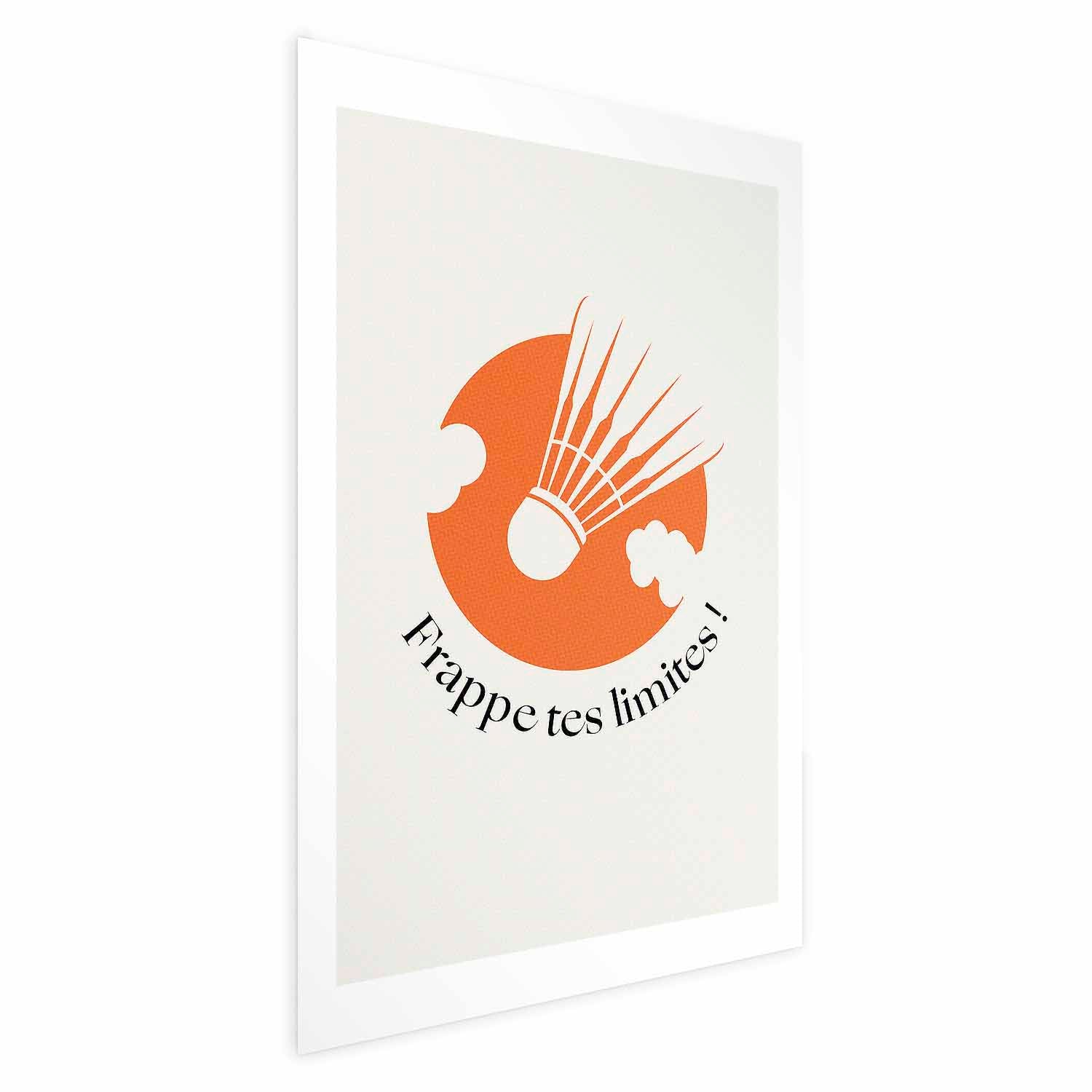 Abstract Shuttlecock Orange Sun Sports Poster