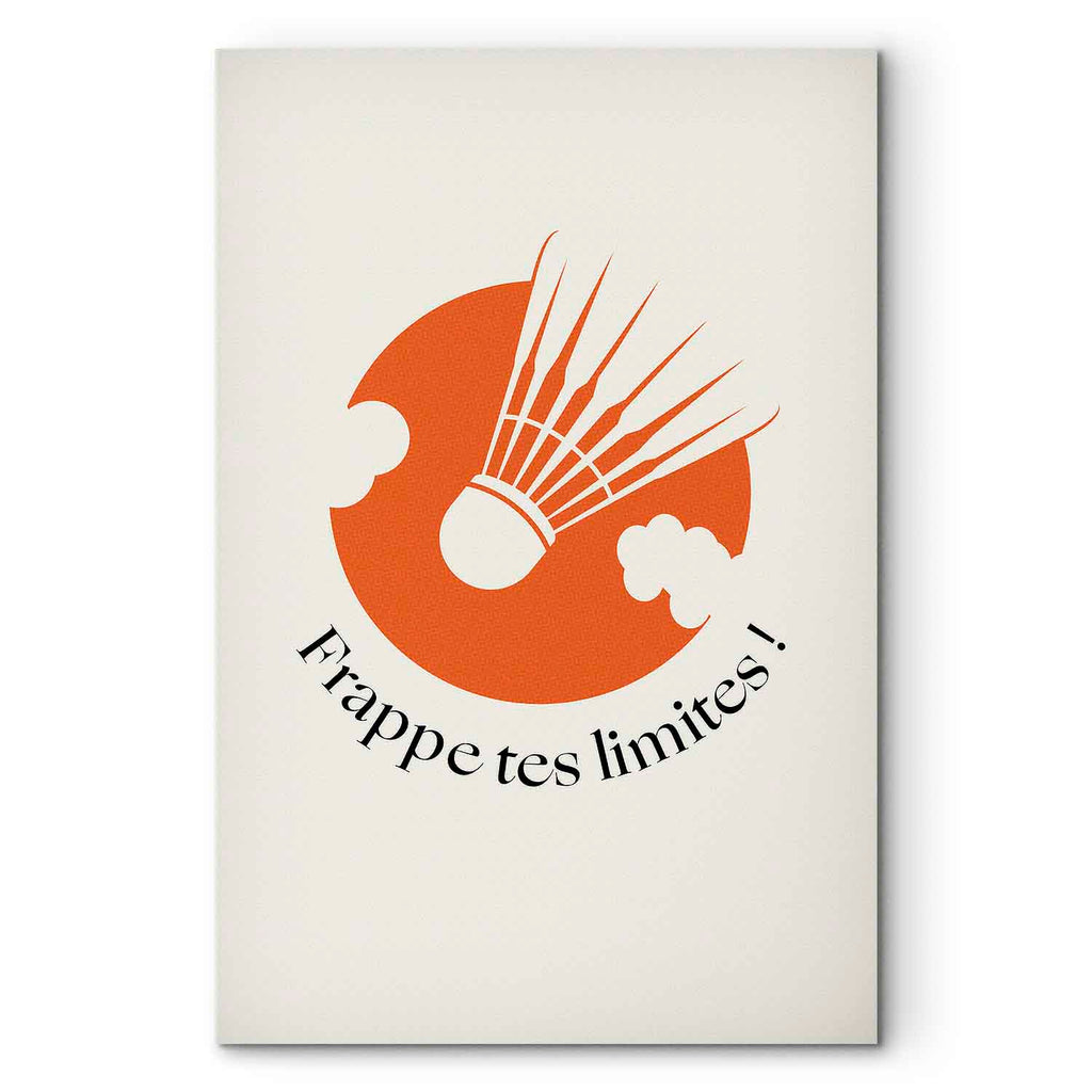 Badminton Shuttlecock Orange Circle Abstract Canvas Print