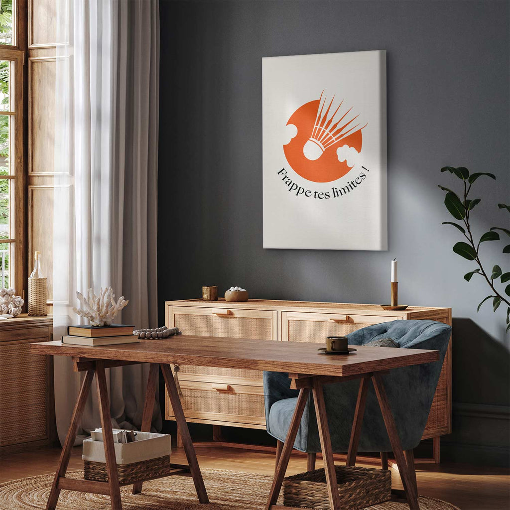 Badminton Shuttlecock Orange Circle Abstract Canvas Print