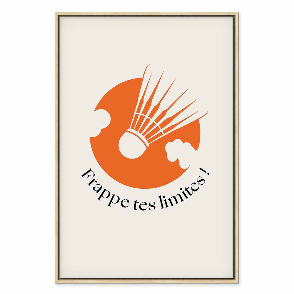 Badminton Shuttlecock Orange Circle Abstract Canvas Print