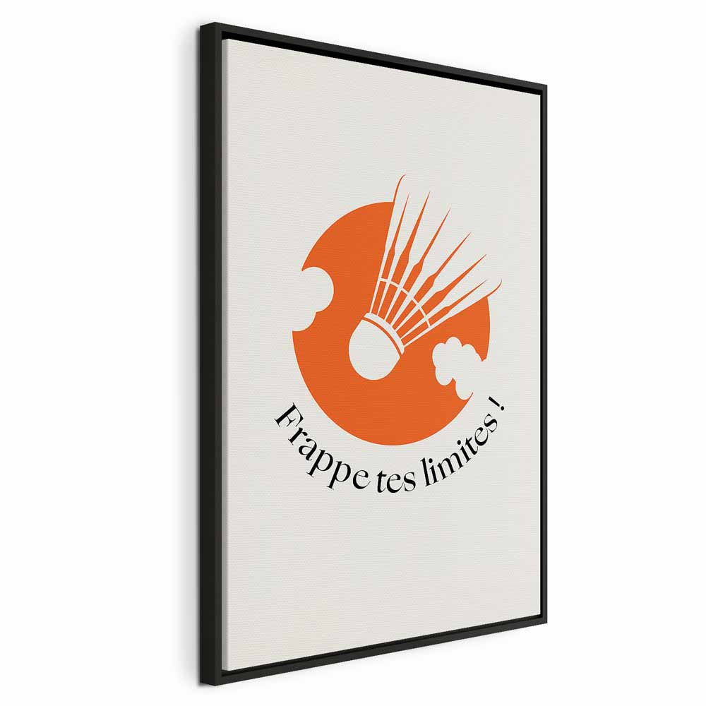 Badminton Shuttlecock Orange Circle Abstract Canvas Print