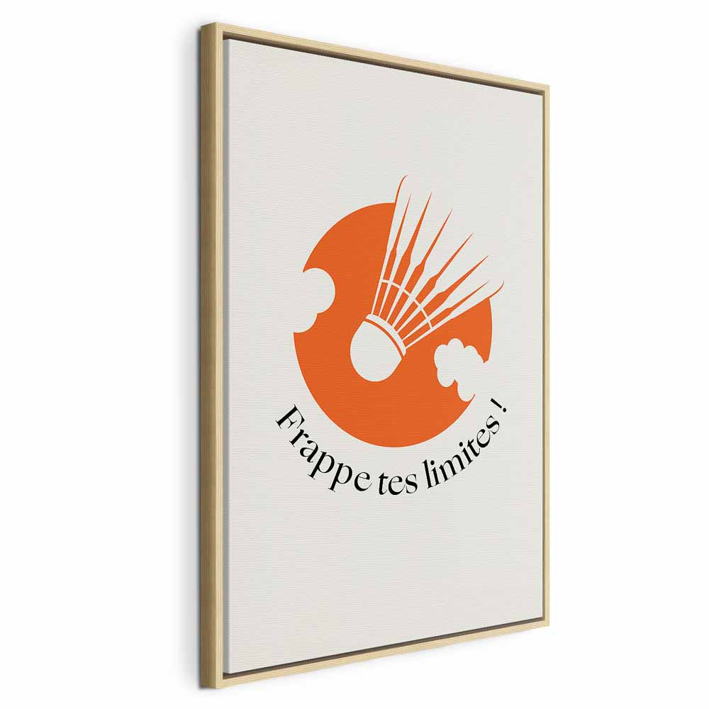 Badminton Shuttlecock Orange Circle Abstract Canvas Print