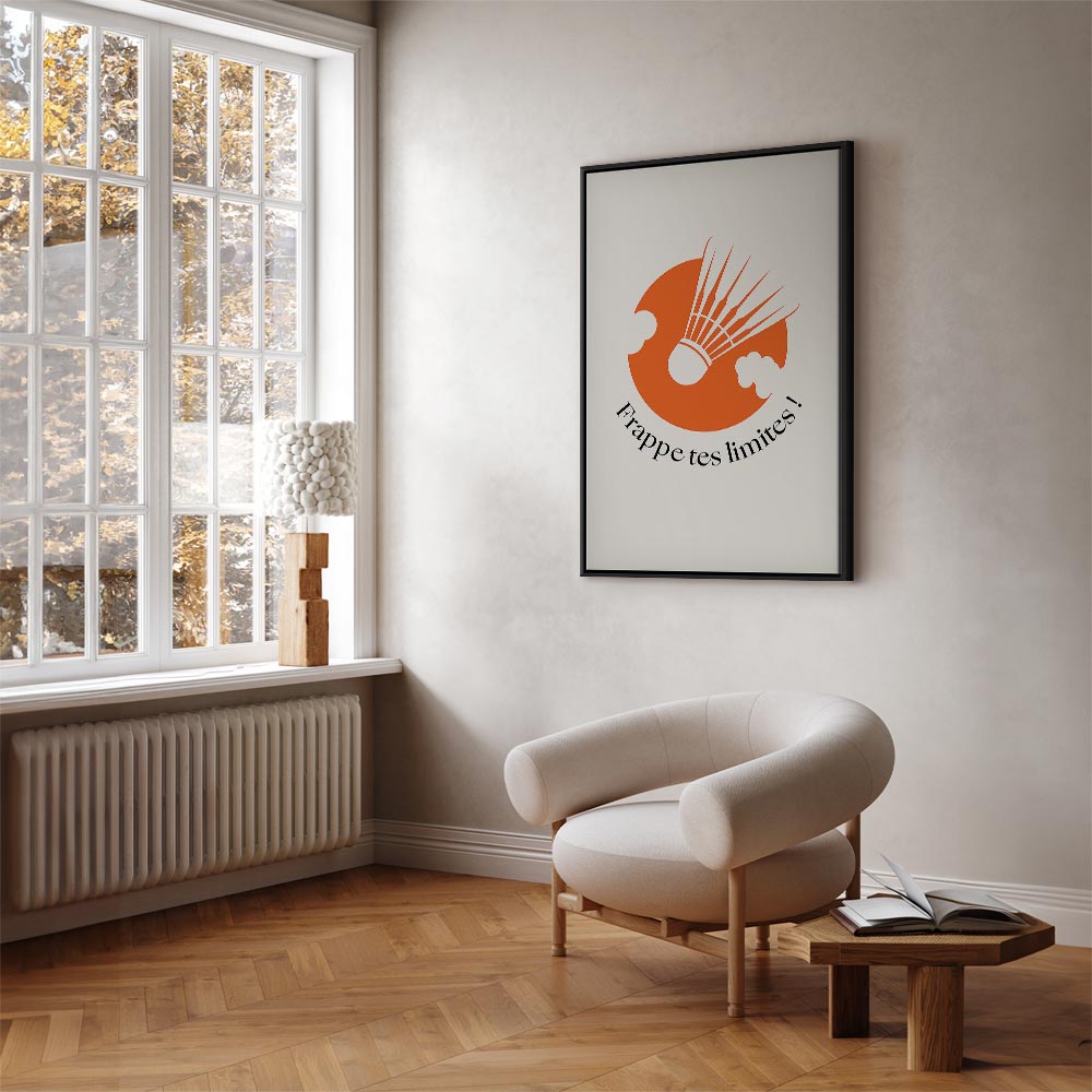 Badminton Shuttlecock Orange Circle Abstract Canvas Print