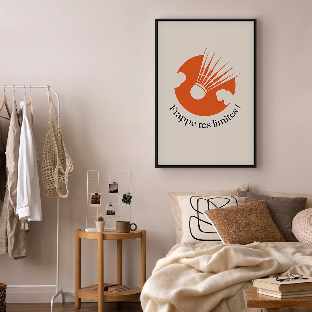 Badminton Shuttlecock Orange Circle Abstract Canvas Print