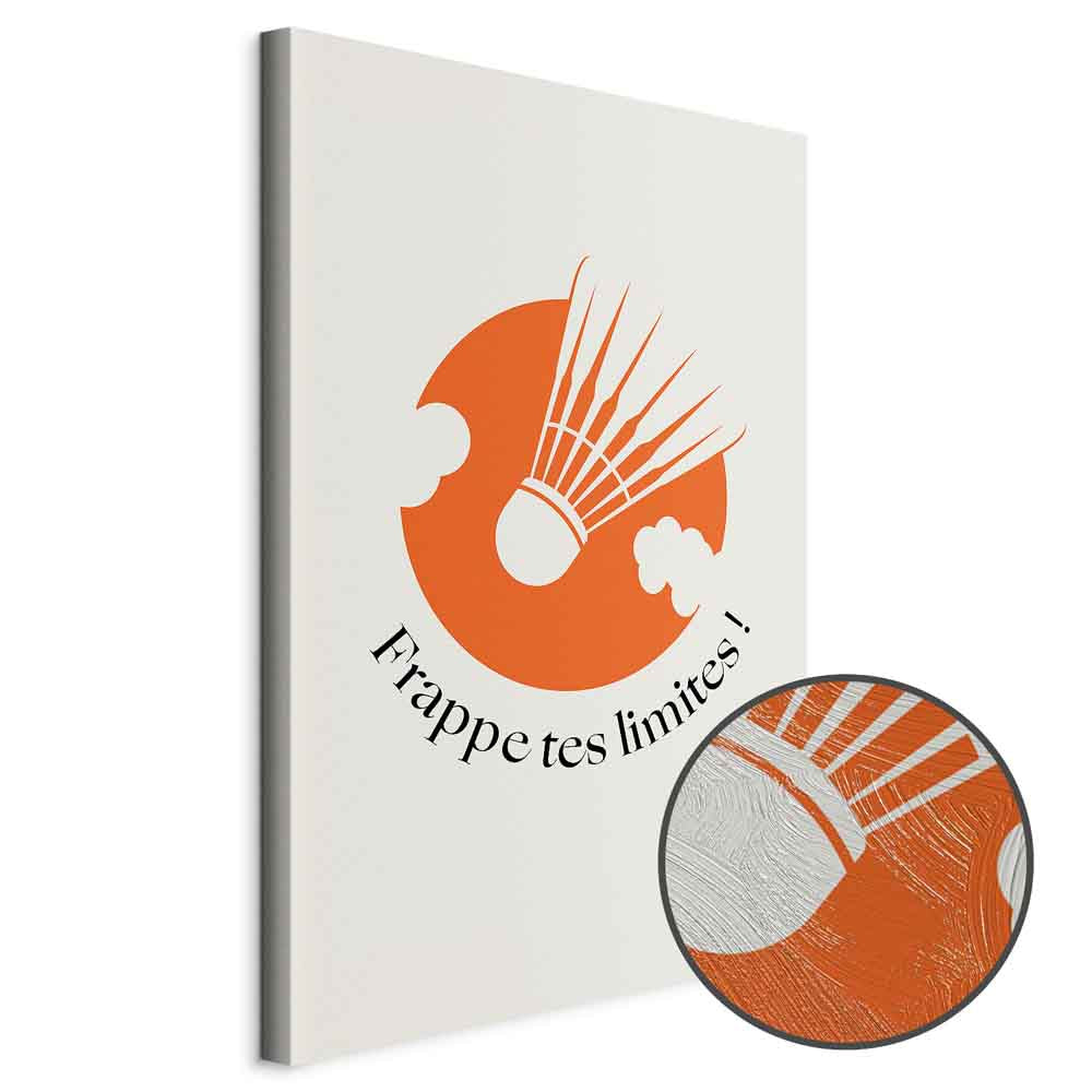 Badminton Shuttlecock Orange Circle Abstract Canvas Print