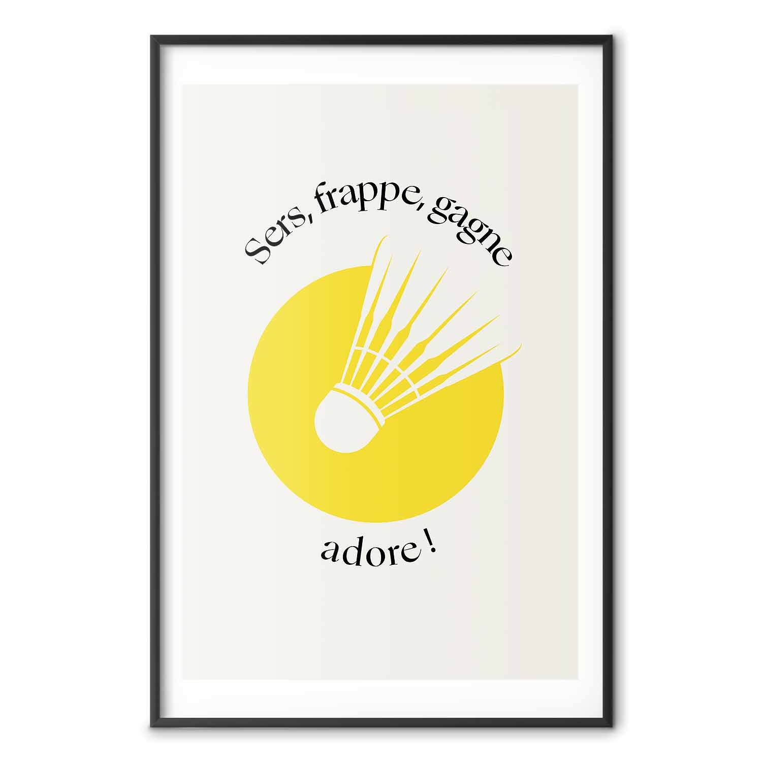 Abstract Shuttlecock Yellow Sun Sports Poster
