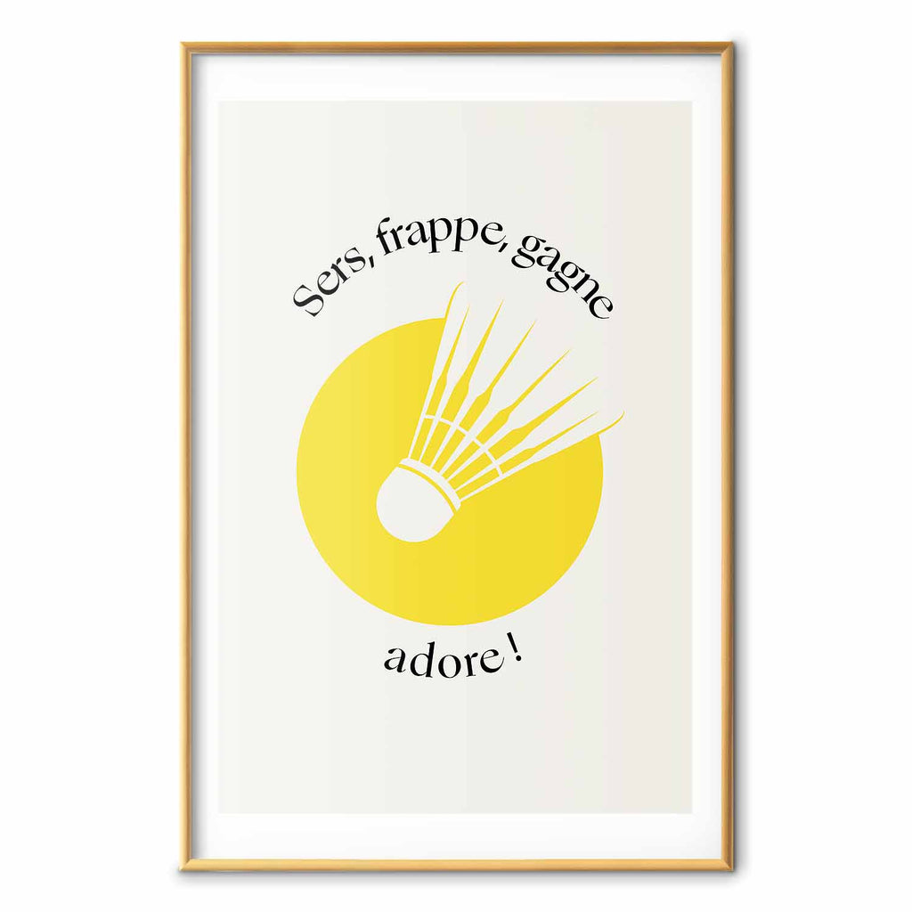 Abstract Shuttlecock Yellow Sun Sports Poster